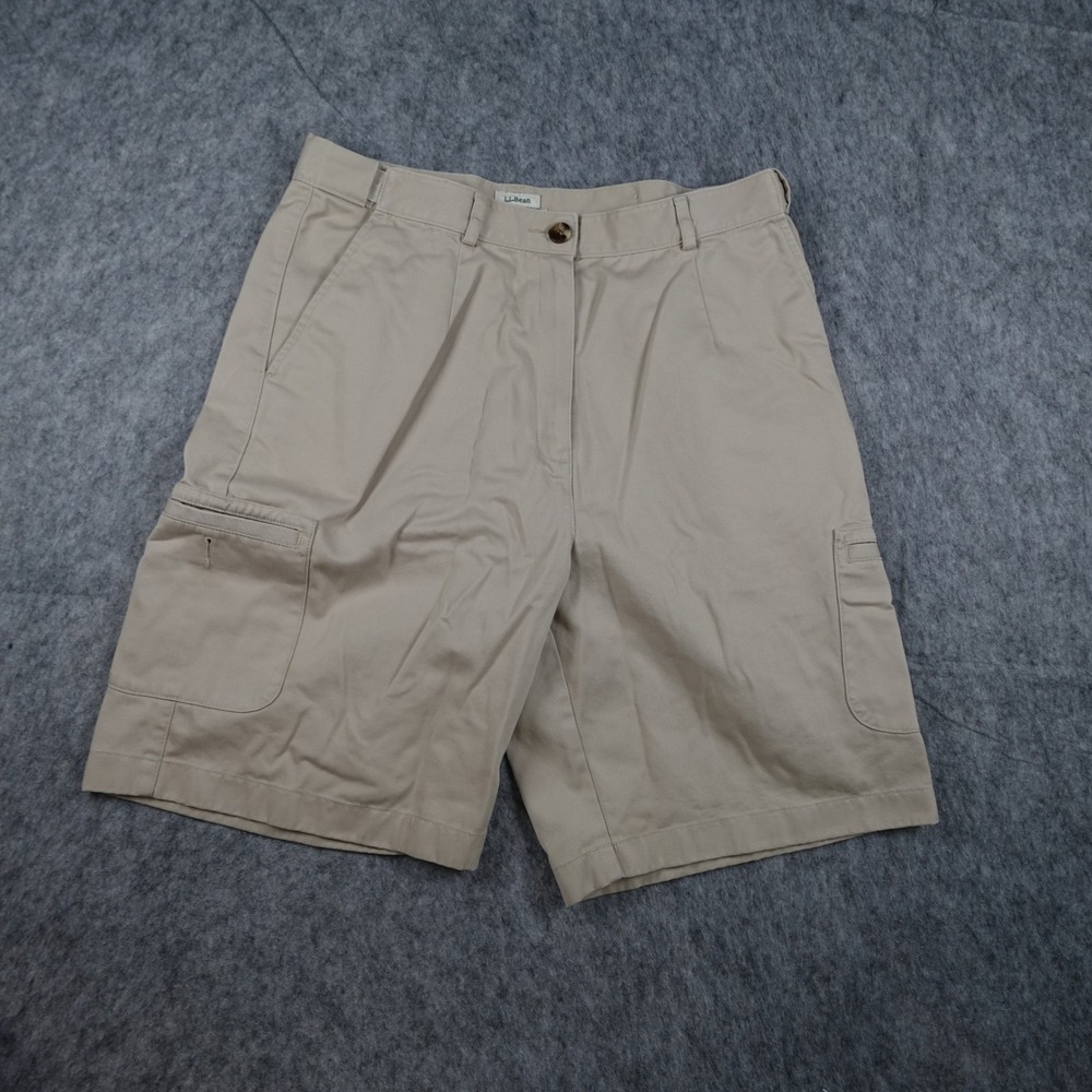 LL Bean Shorts Kids‎ Boys 12 Tan Khaki Cotton Original Fit Cargo Utility Pockets